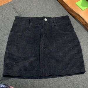 Black Corduroy Mini Skirt